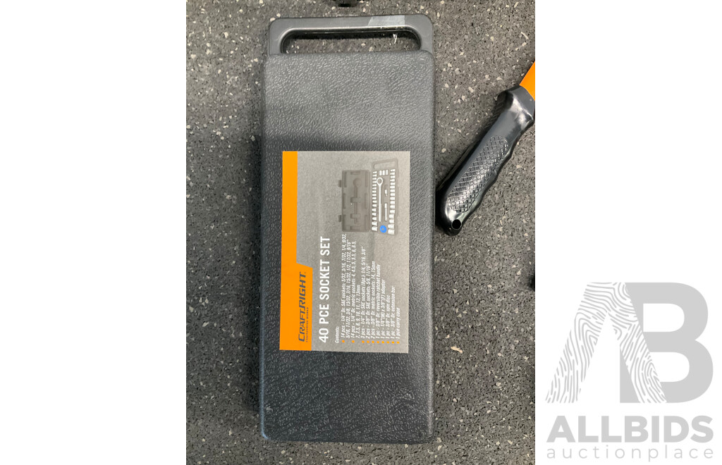 KINCROME Socket Set, CRAFTRIGHT Socket Set, Bolt Cutter and CABAC KME-2 Cable Cutter - Lot of 4