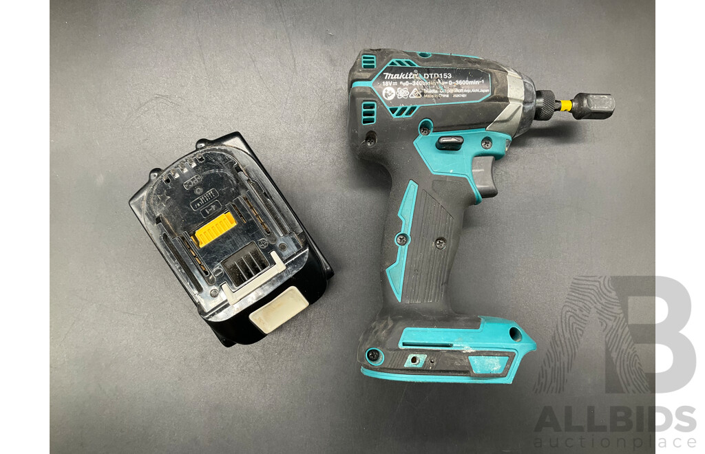 MAKITA 18V Impact Driver (DTD153) with 6.0Ah Battery