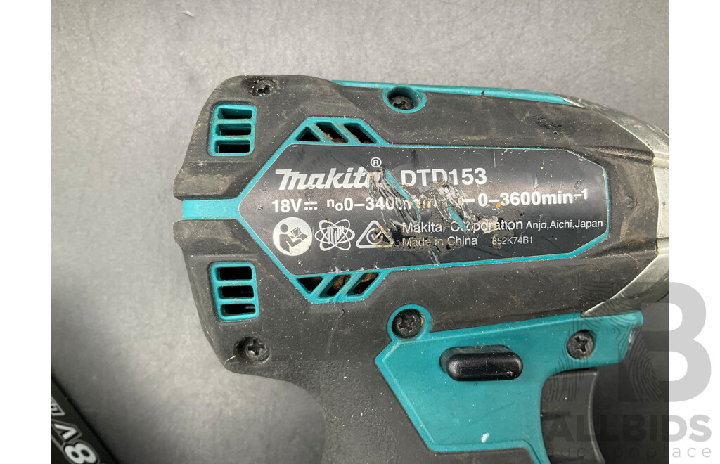 MAKITA 18V Impact Driver (DTD153) with 6.0Ah Battery
