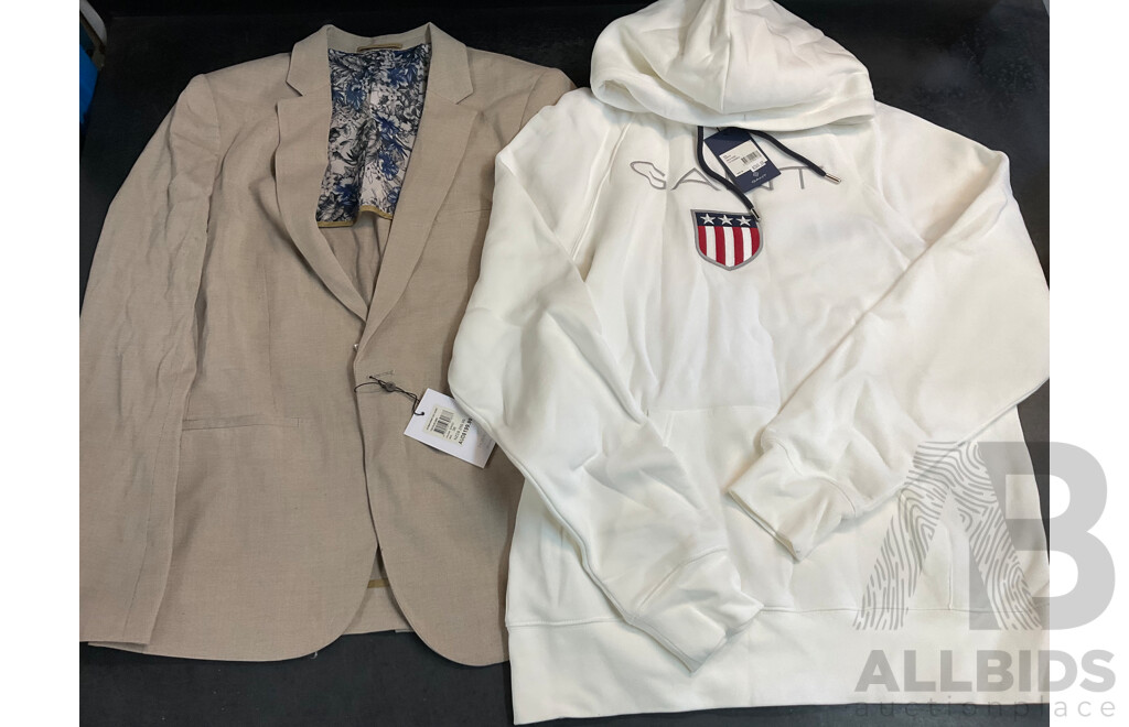 GANT XL White Hoodie & YD Hayman Skinny Suit Size 38