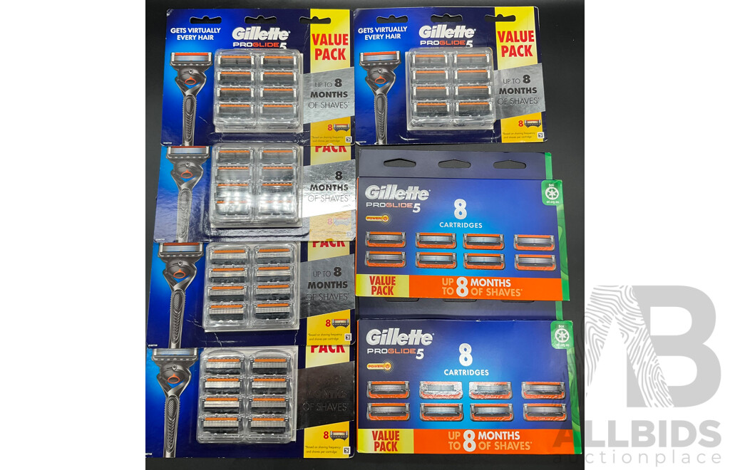 GILLETTE ProGlide 5 - 8 Pack - Lot of 7