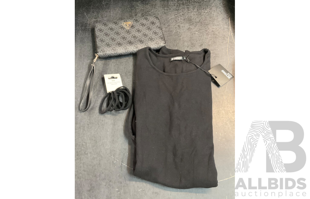 BeyondHER Belle Tee Dress Size 14 & Guess Laurel Travel Wallet & Ponytailers