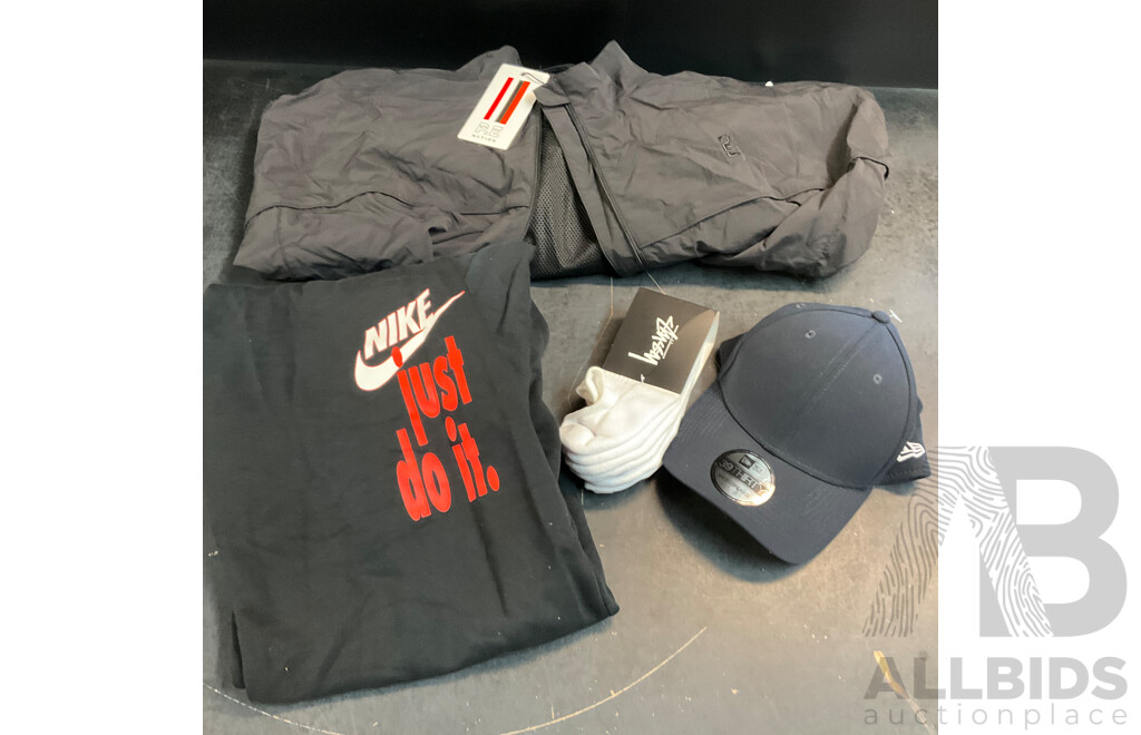 PE Nation Redline Jacket Size M & Nike Black Pants Size M & Accessories - Lot of 4