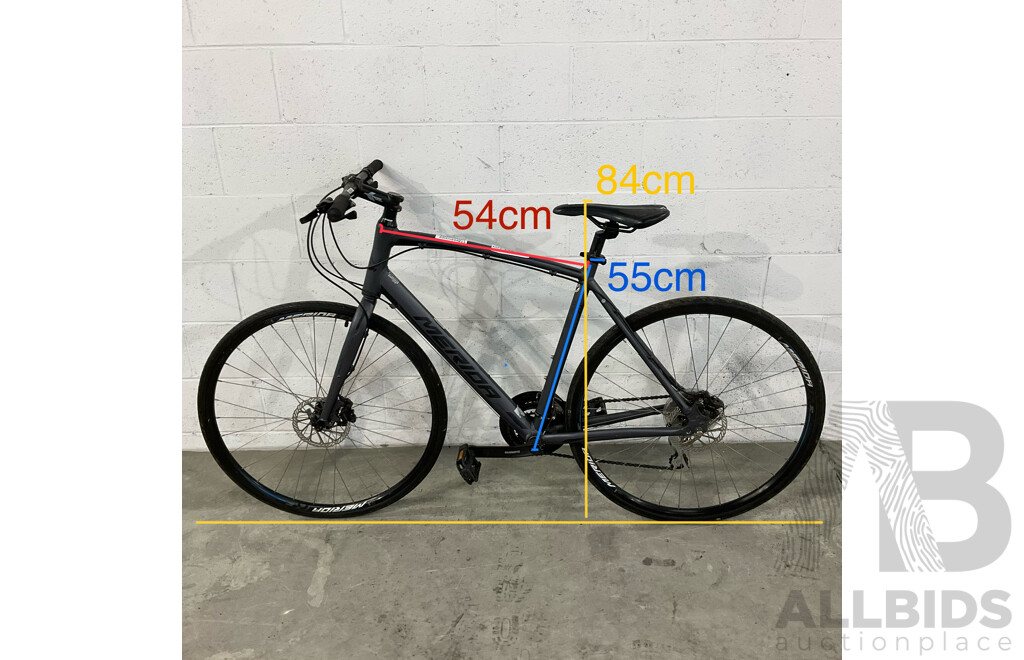 Merida Speeder 20 Bike Flat Bar Road Bike - Dark Silver - Frame 54cm