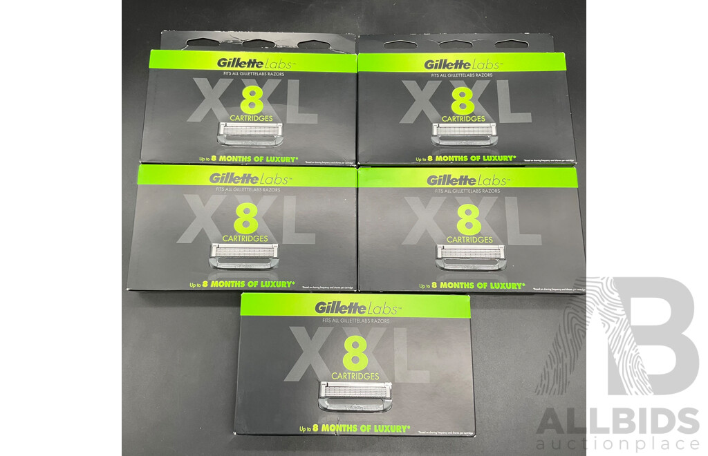GILLETTE Labs XXL - 8 Pack - Lot of 5