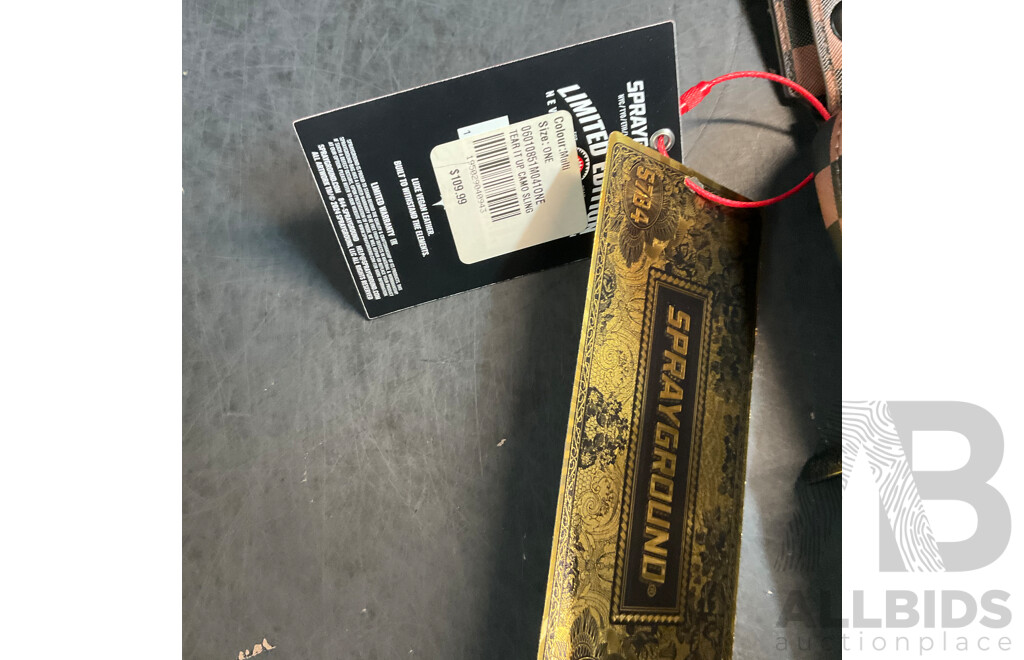 Sprayground Tear It Up Camo Sling Bag & H&M Bum Bag - Lot of 2