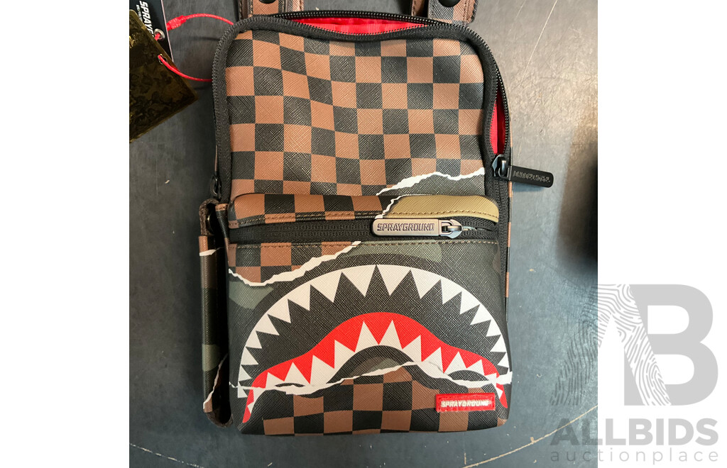 Sprayground Tear It Up Camo Sling Bag & H&M Bum Bag - Lot of 2