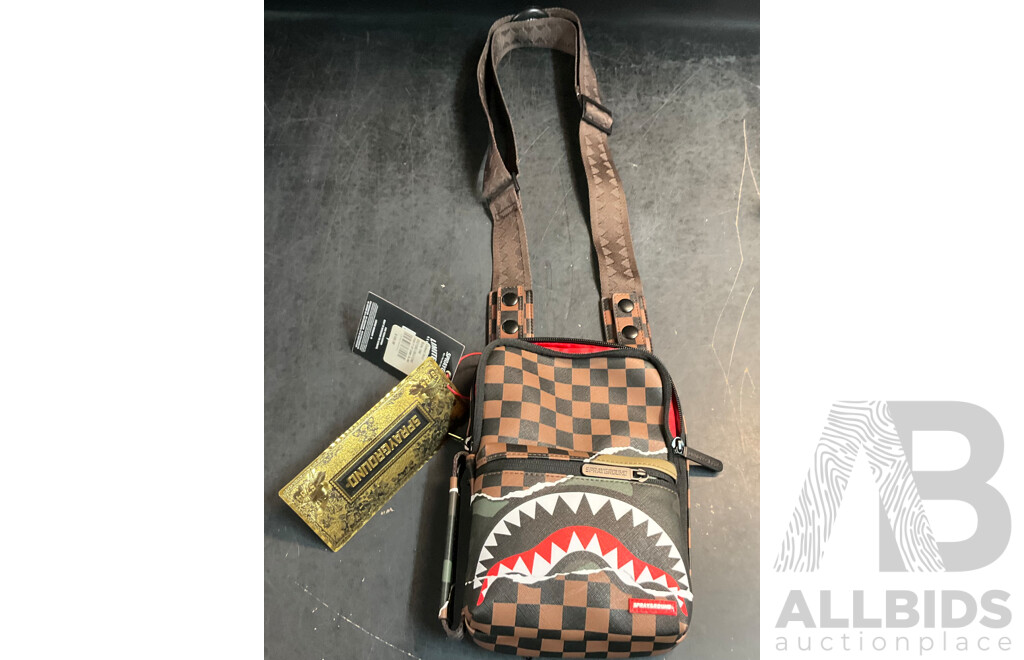 Sprayground Tear It Up Camo Sling Bag & H&M Bum Bag - Lot of 2