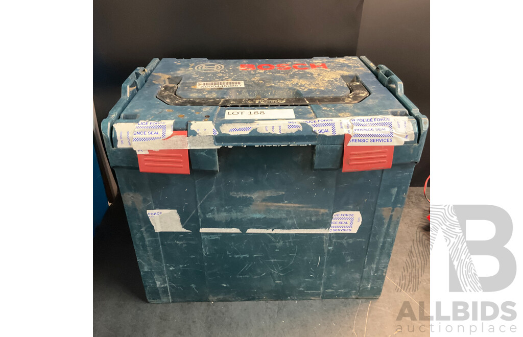 BOSCH Box Contains GWS1440C Angle Grinder & Assorted Car-Related Tools