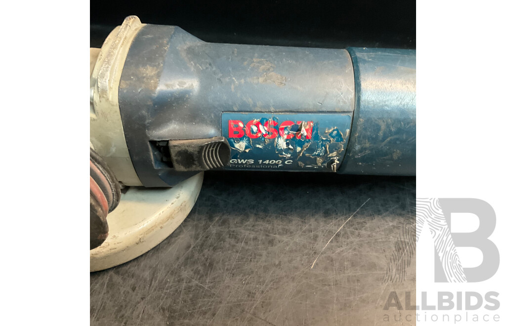 BOSCH Box Contains GWS1440C Angle Grinder & Assorted Car-Related Tools