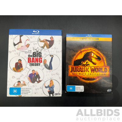 The Big Bang Theory Complete DVD's Collection and Jurassic World Ultimate 6 Movie Collection - Lot of 2