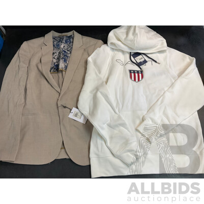 GANT XL White Hoodie & YD Hayman Skinny Suit Size 38