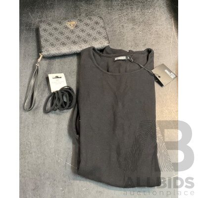 BeyondHER Belle Tee Dress Size 14 & Guess Laurel Travel Wallet & Ponytailers