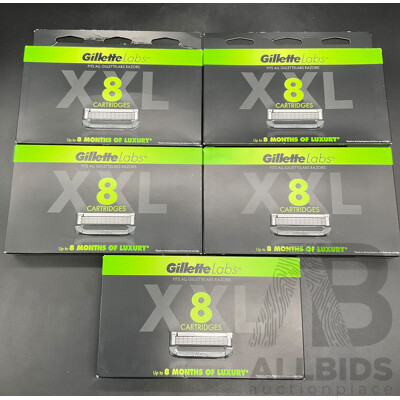 GILLETTE Labs XXL - 8 Pack - Lot of 5