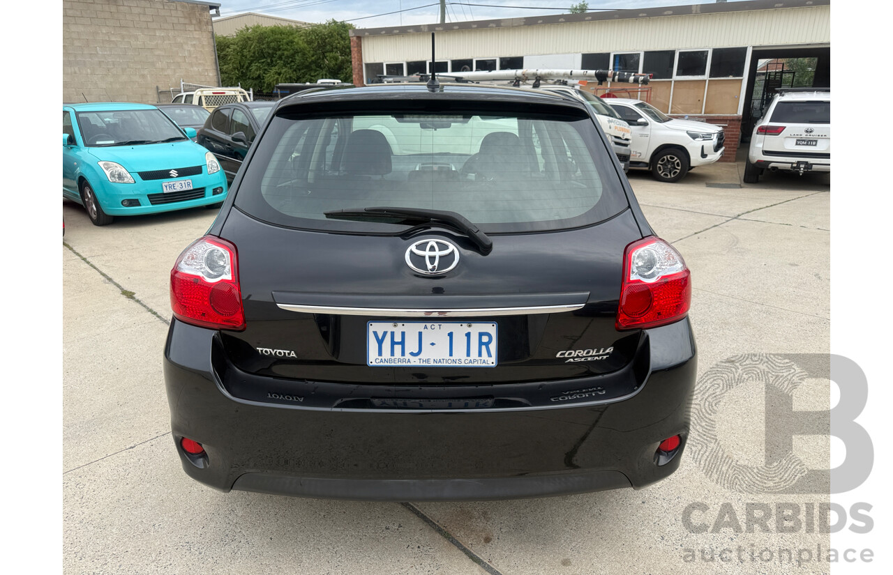 10/2010 Toyota Corolla ASCENT FWD ZRE152R MY10 5D Hatchback Black 1.8L