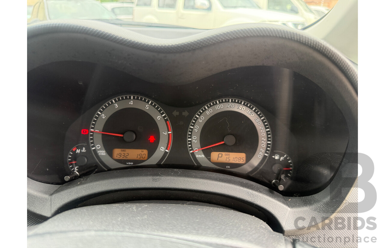 10/2010 Toyota Corolla ASCENT FWD ZRE152R MY10 5D Hatchback Black 1.8L