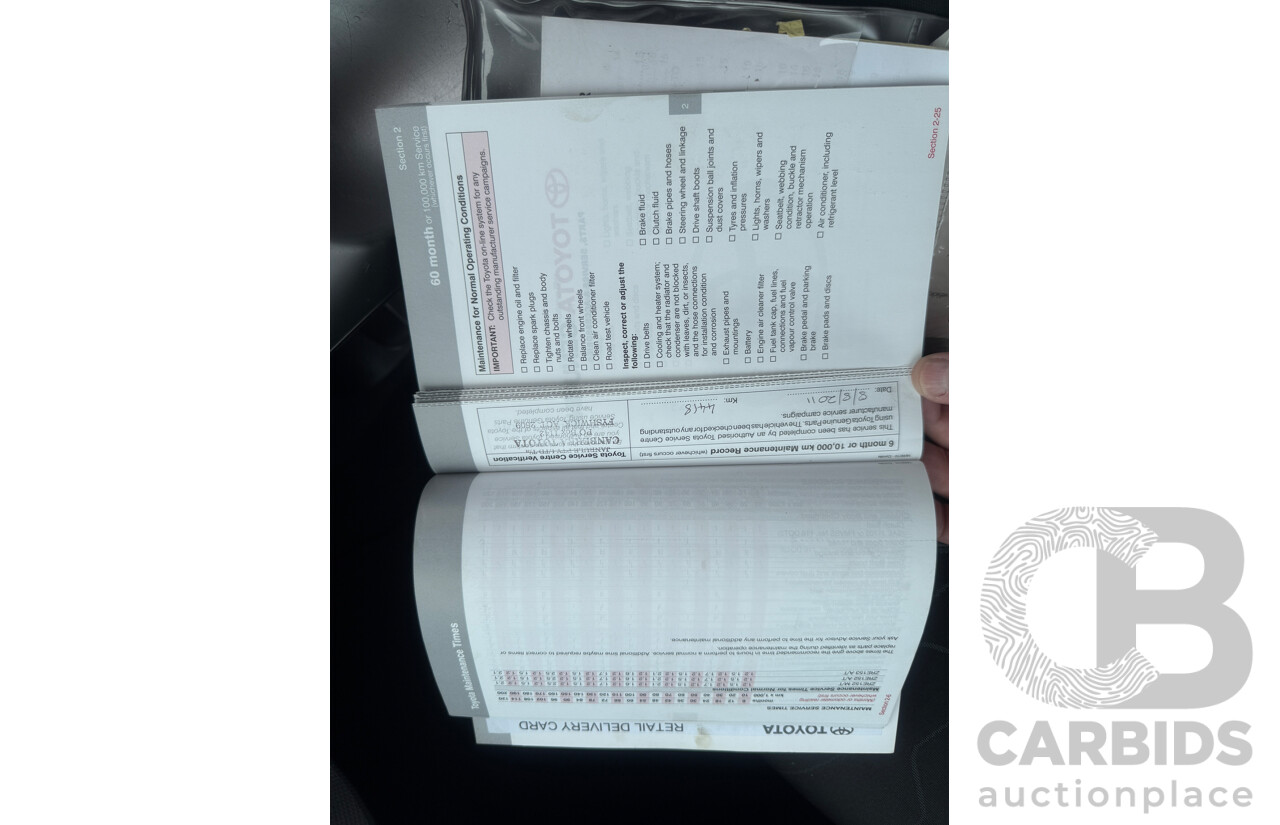 10/2010 Toyota Corolla ASCENT FWD ZRE152R MY10 5D Hatchback Black 1.8L