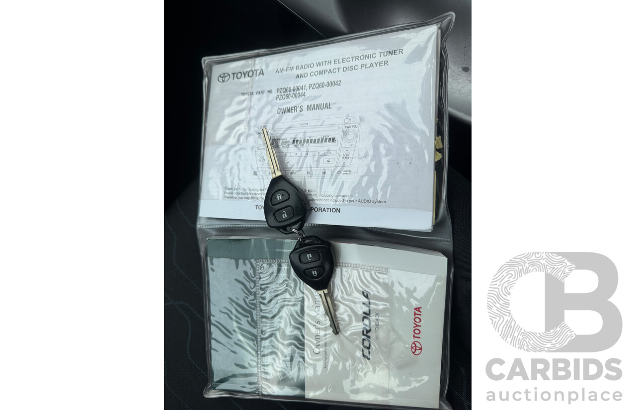 10/2010 Toyota Corolla ASCENT FWD ZRE152R MY10 5D Hatchback Black 1.8L