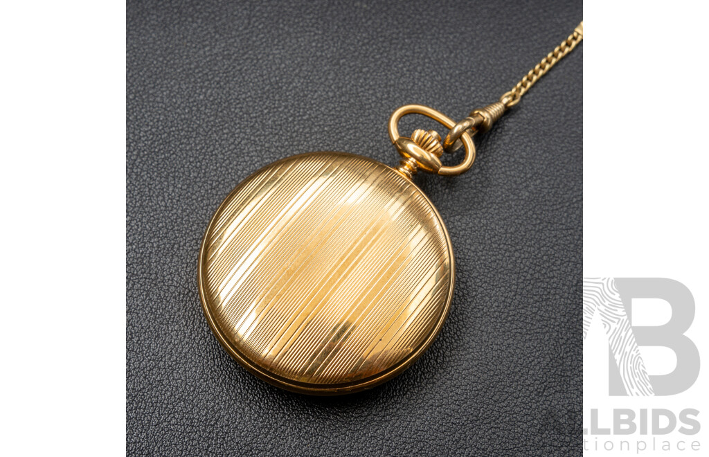 Adina 17 Jewels Incabloc Swiss Made 45mm Pocket Watch with Fob Chain