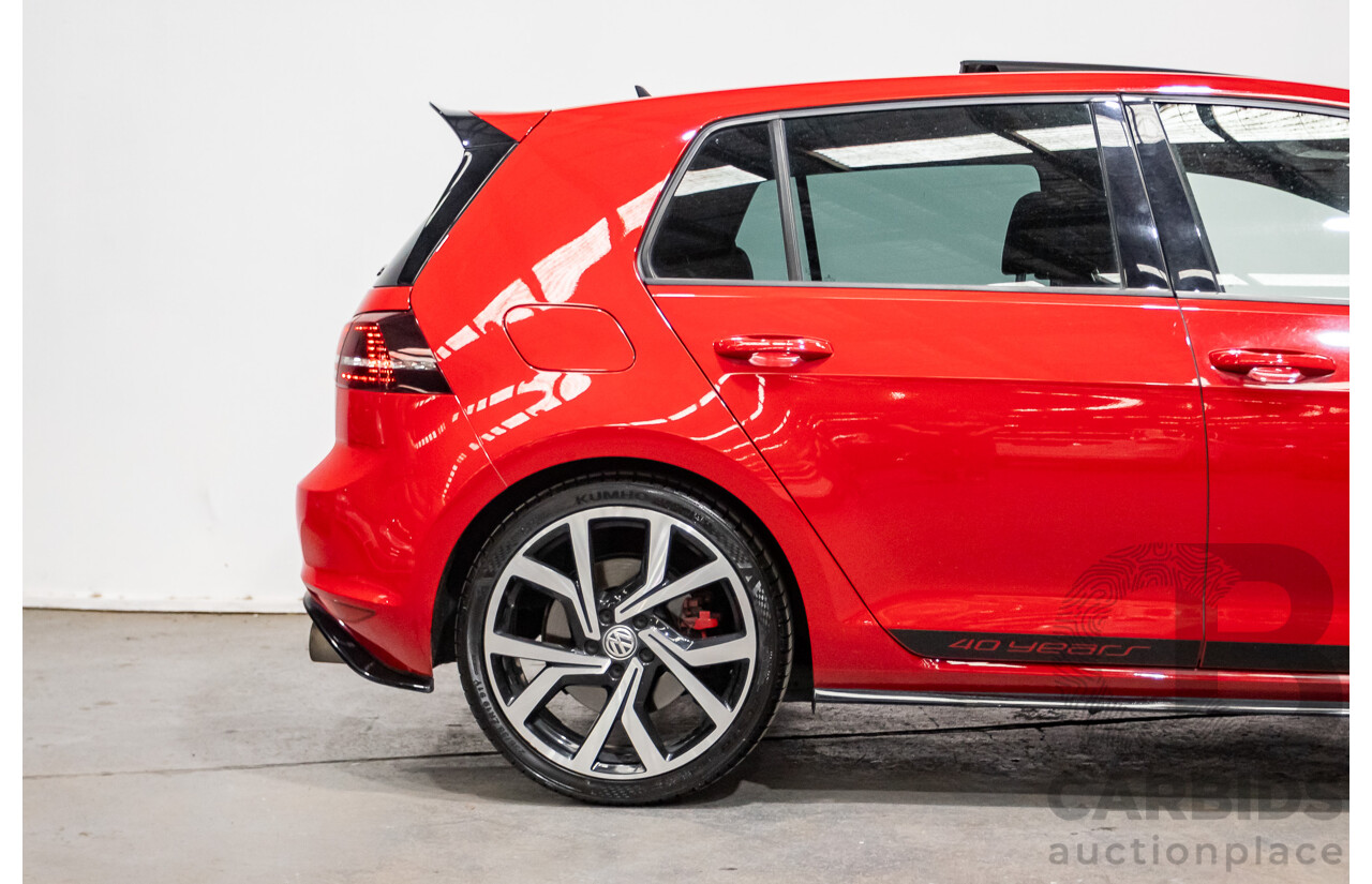 09/2016 Volkswagen Golf GTI 40 YEARS MK7 MY16 4d Hatchback Tornado Red Turbo 2.0L
