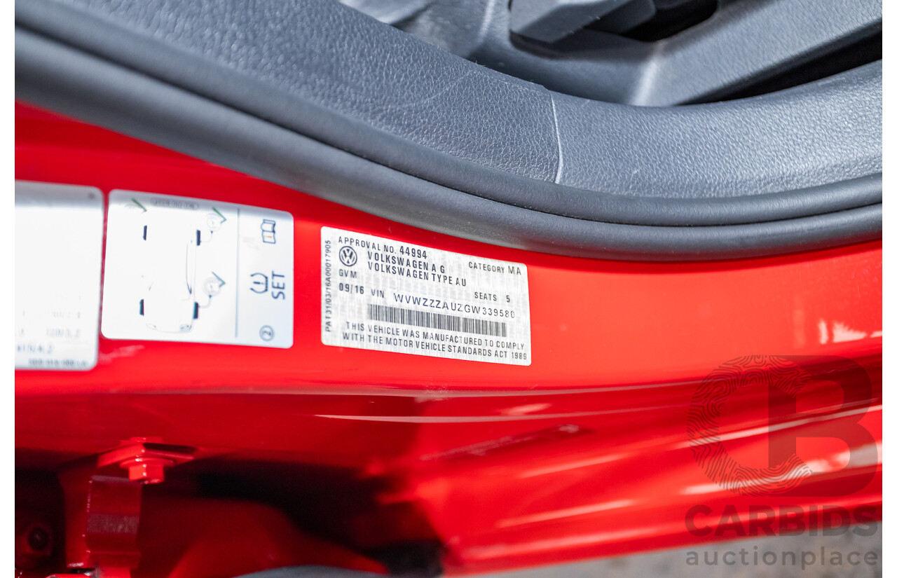 09/2016 Volkswagen Golf GTI 40 YEARS MK7 MY16 4d Hatchback Tornado Red Turbo 2.0L