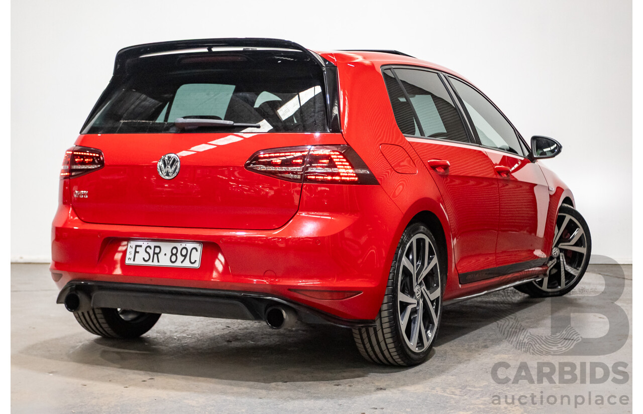 09/2016 Volkswagen Golf GTI 40 YEARS MK7 MY16 4d Hatchback Tornado Red Turbo 2.0L