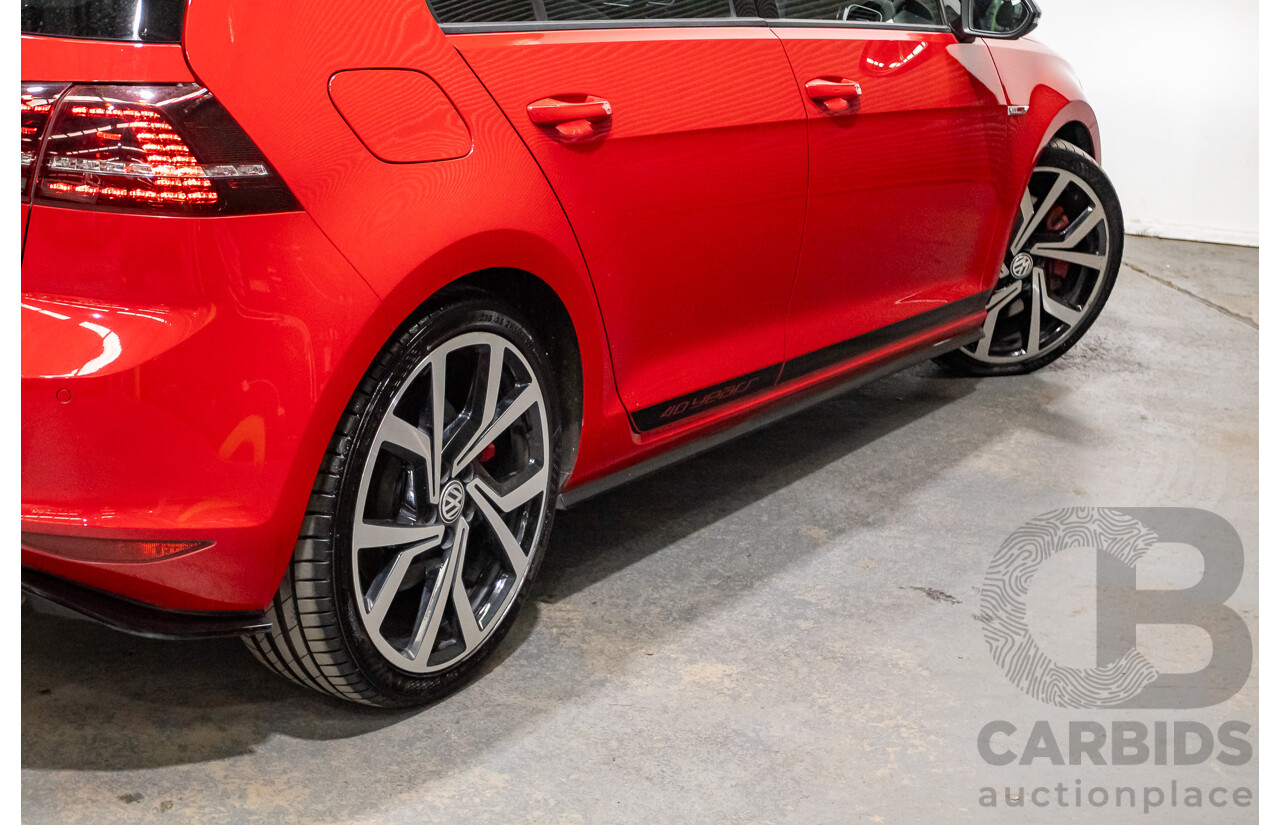 09/2016 Volkswagen Golf GTI 40 YEARS MK7 MY16 4d Hatchback Tornado Red Turbo 2.0L