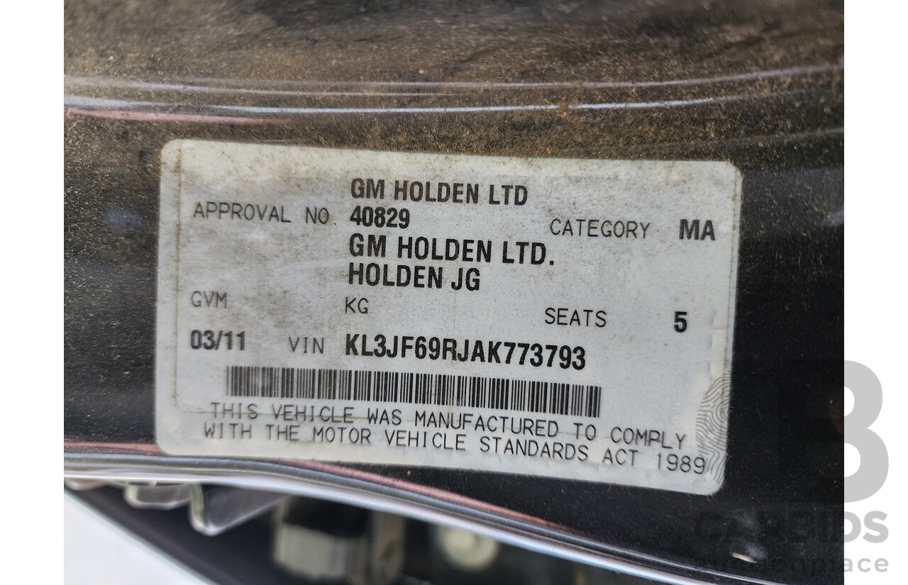 3/2011 Holden Cruze CDX JG 4d Sedan Black 2.0L