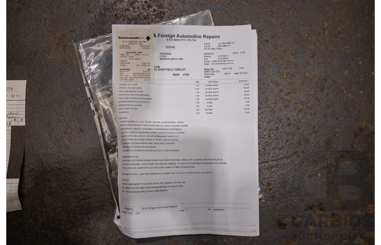 09/2014 BMW 228i M-Sport F22 MY15 2D Coupe Mineral White Turbo 2.0L