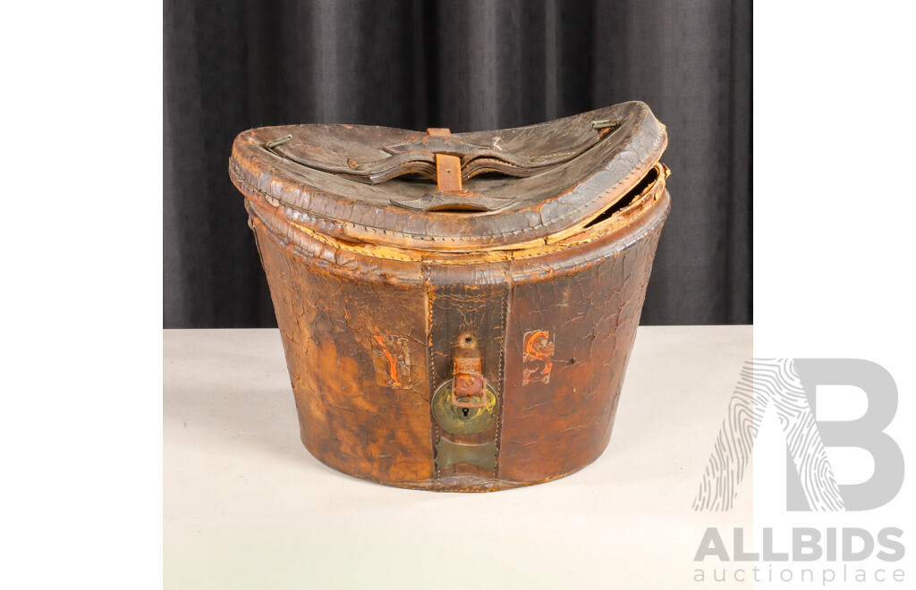 Late Georgian Leather Hat Box