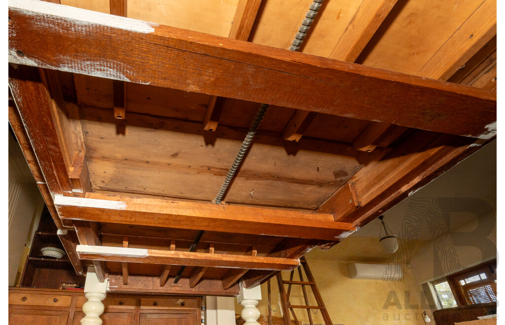 Victorian Oak Extension Dining Table with White Washed Finish