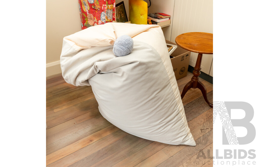 Modern Fabric Beanbag Marked for the SACK in YOUR SHACK