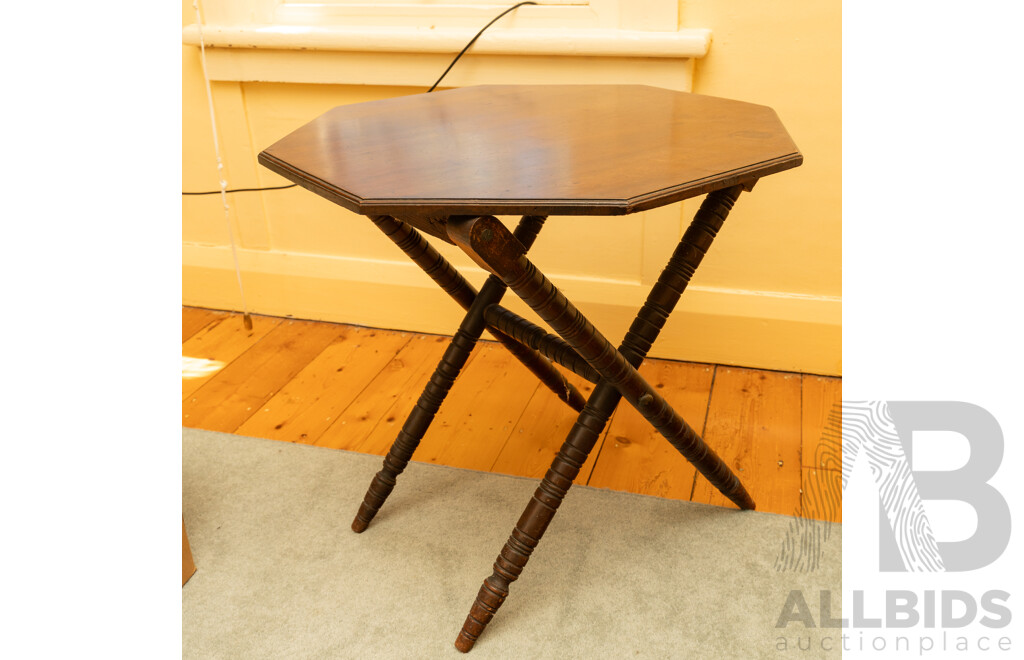 Late Edwardian Mahogany Folding Side Table