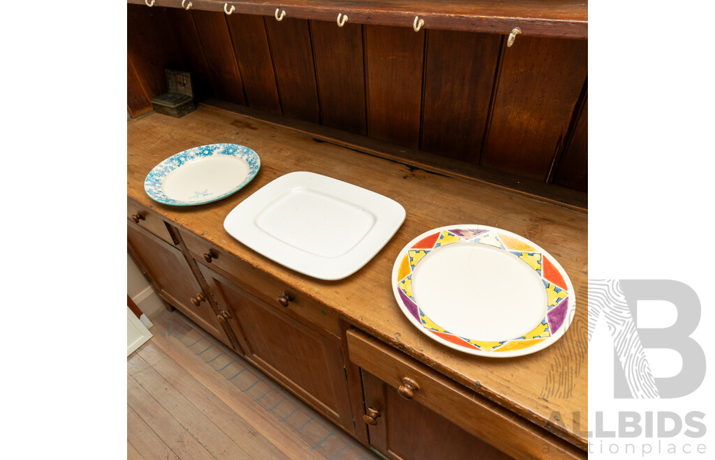 Pair of Round Platters and Another