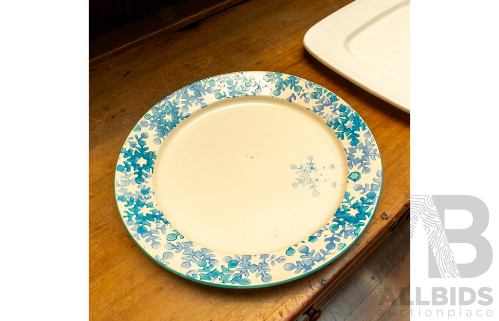 Pair of Round Platters and Another