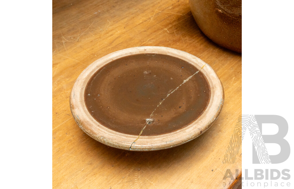 Vintage Salt Glaze Lidded Bread Croc by Bendigo Pottery