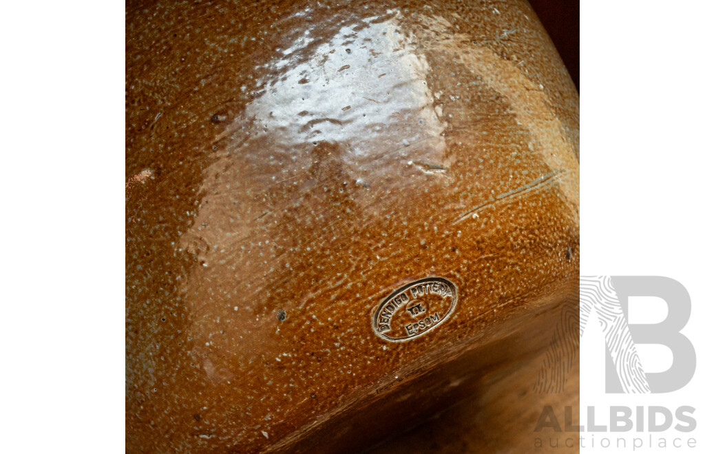 Vintage Salt Glaze Lidded Bread Croc by Bendigo Pottery