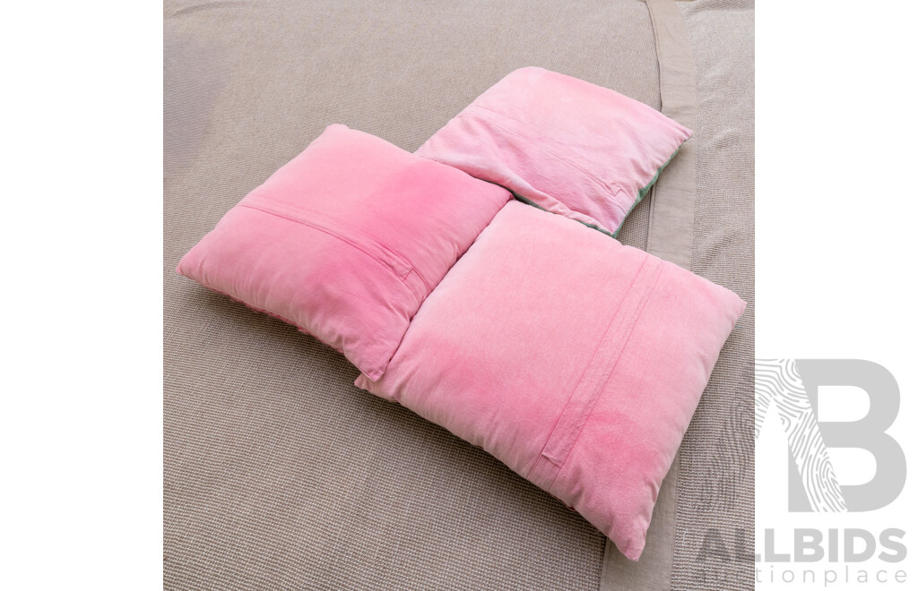Collection of Three Contemporary Embroidered Indian Decorative Cushions (approx dimensions 40 x 40 cm) (3)