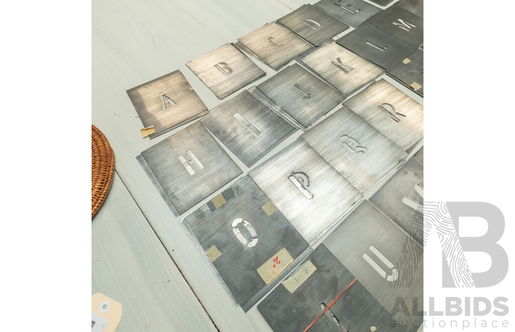 Collection of Aluminium Alphabetical Stencils