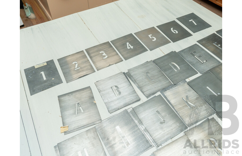 Collection of Aluminium Alphabetical Stencils