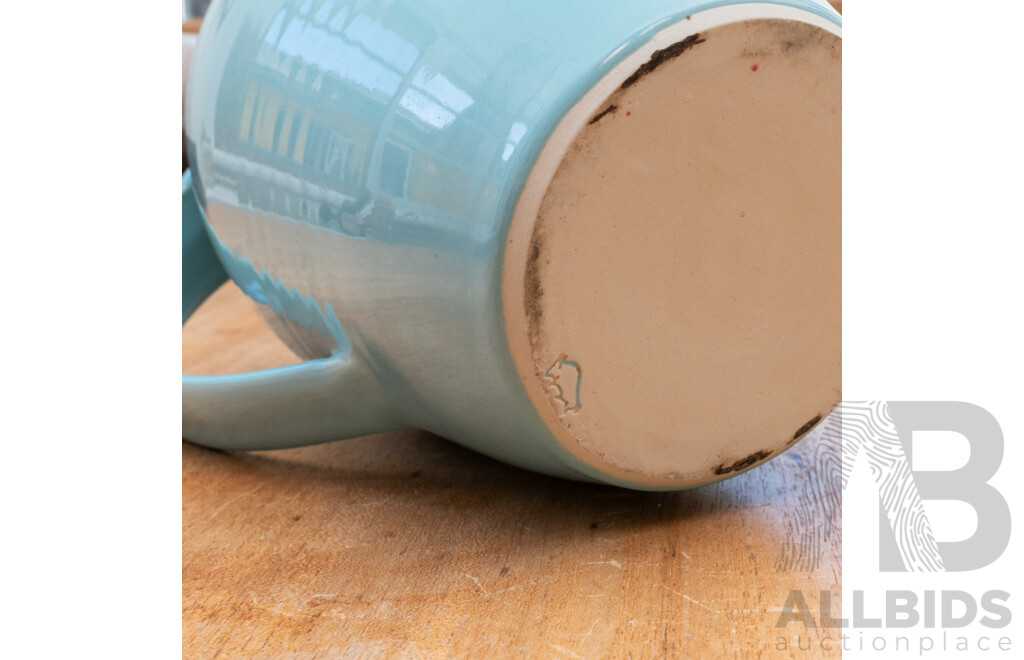 Blue Glaze Single Handles Pitcher by Bisonware