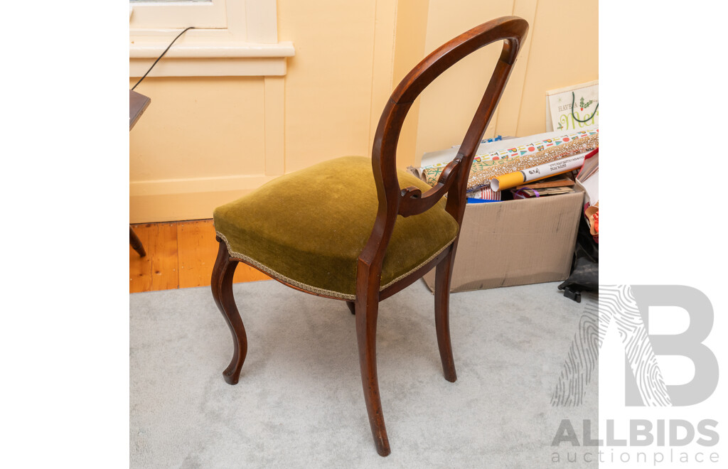 Single Victorian Mahogany Balloon Back Dining Chair