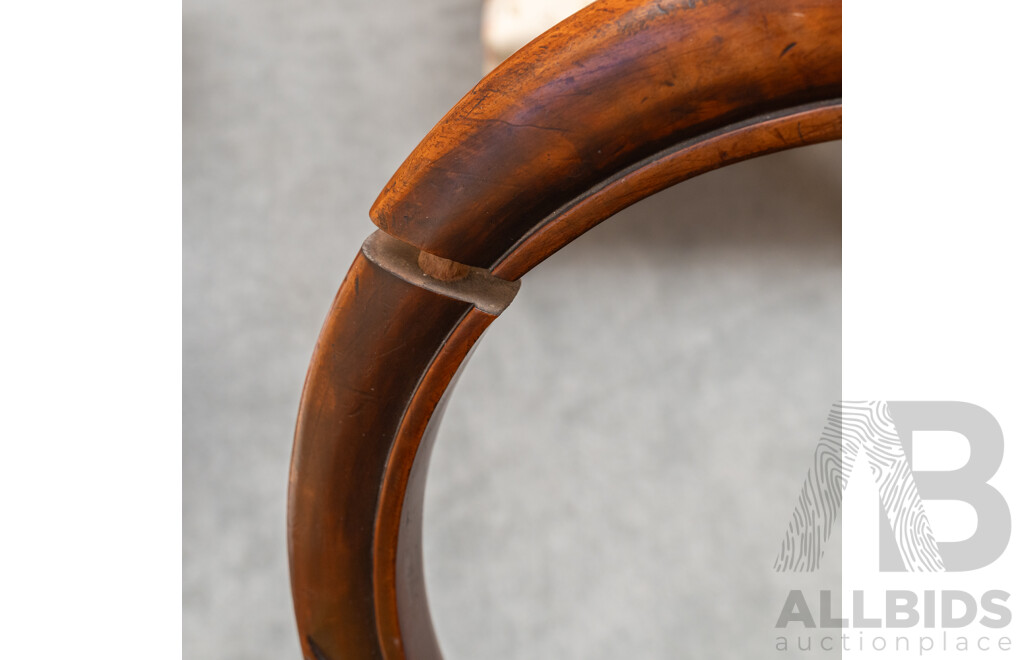 Single Victorian Mahogany Balloon Back Dining Chair