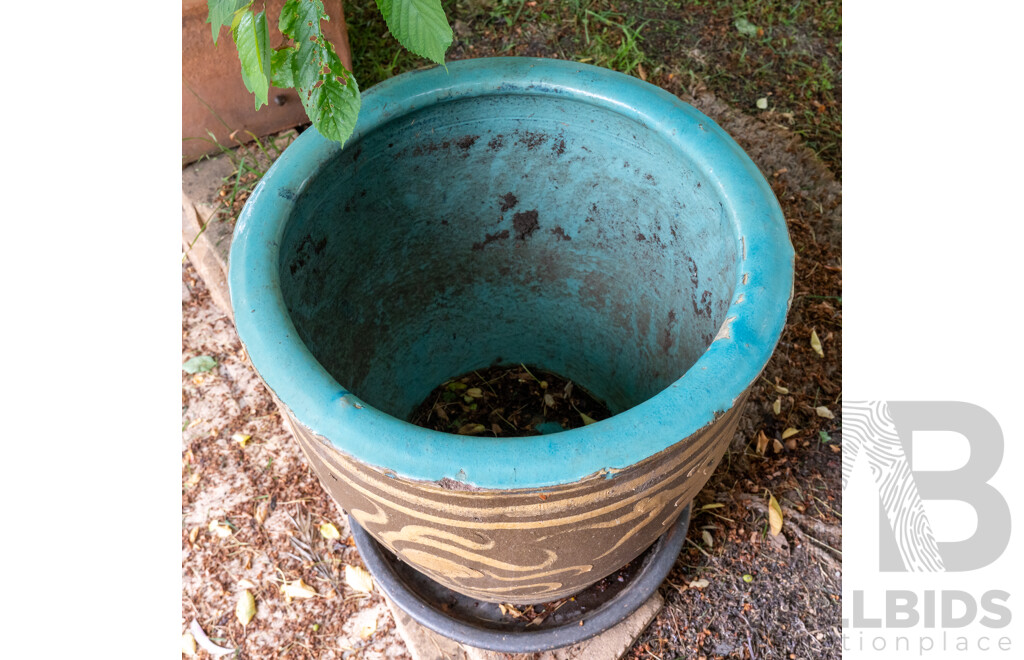 Vintage Chinese Salt Glazed Dragon Planter