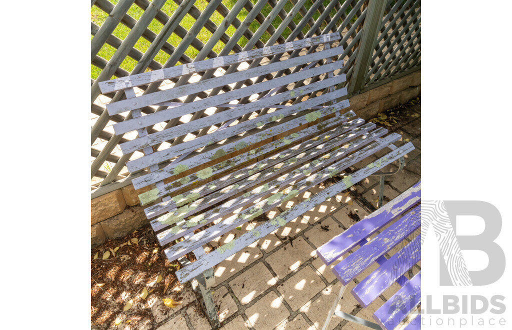 Vintage Timber and Metal Three Piece Garden Suite