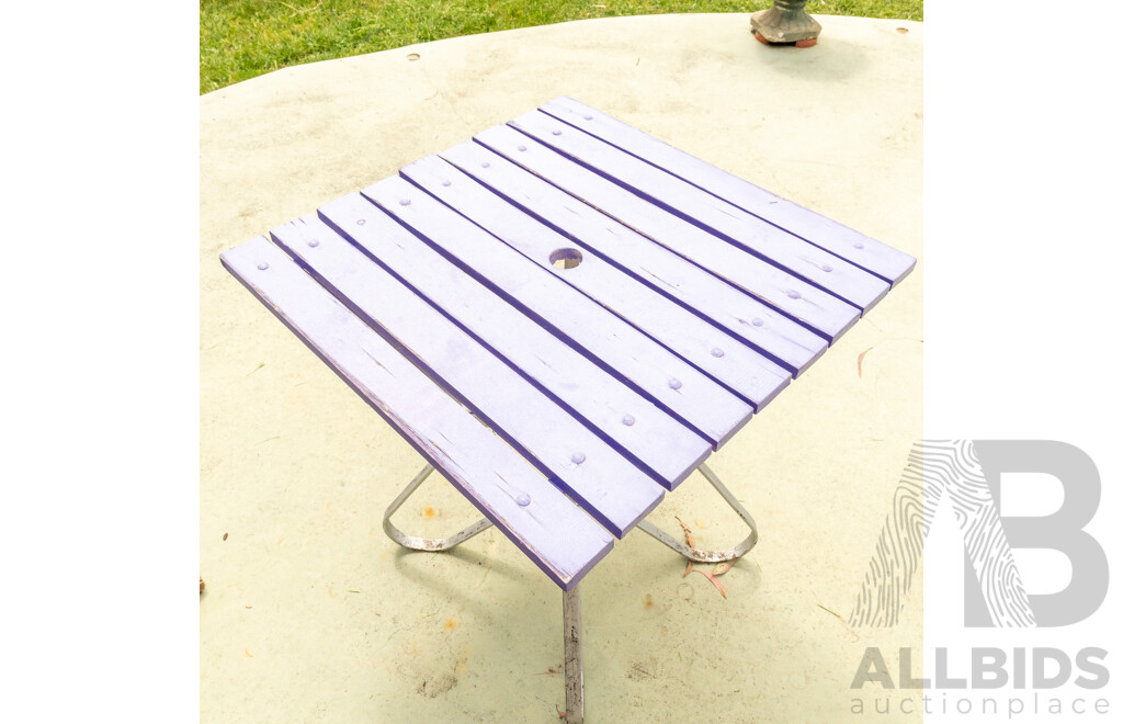 Vintage Timber Top Outdoor Table