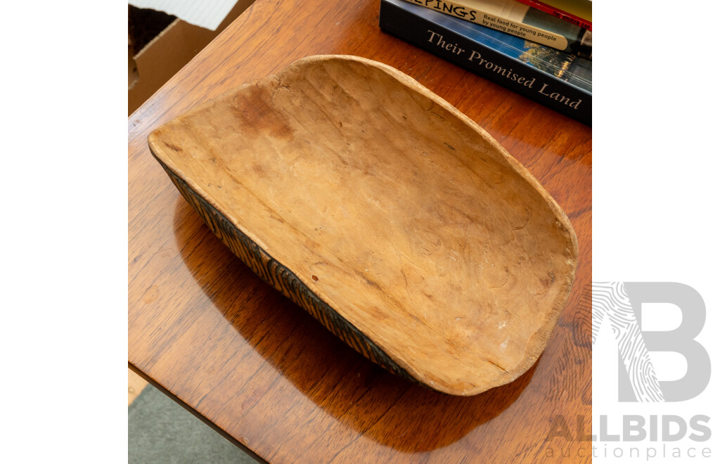 Vintage Carved Timber Coolamon