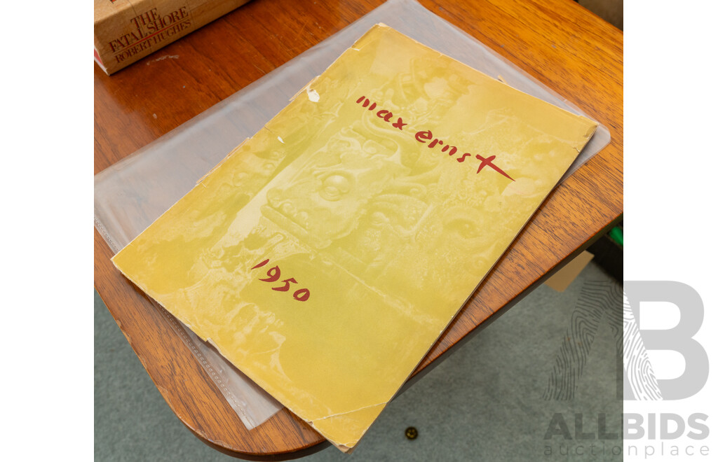 Max Ernst, (20th Century, German-Born French, 1891-1976), 1950, Original Book with Drawings by Ernst and French Text by Bousquet & French Commentary (on Drawings) by Tapie, Signed and Inscribed by Ernst, Soft Cover Book, 27 x 19 cm