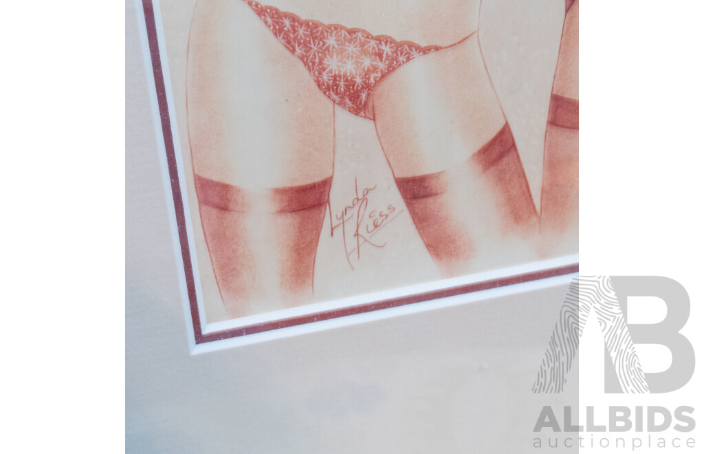 Lynda Riess, (20th Century), Lingerie & Dancing by Moonlight, Pair of Wonderful Quality Colour Framed Prints, One Hand Signed by Artist, 38 x 46 cm (frame Largest) (2)