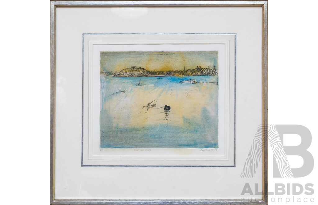 Lloyd Rees, (20th Century, Australian, 1895-1988), Lane Cove River, Wonderful Original Editioned & Signed Hand Coloured Etching, 53 x 56 cm (frame)